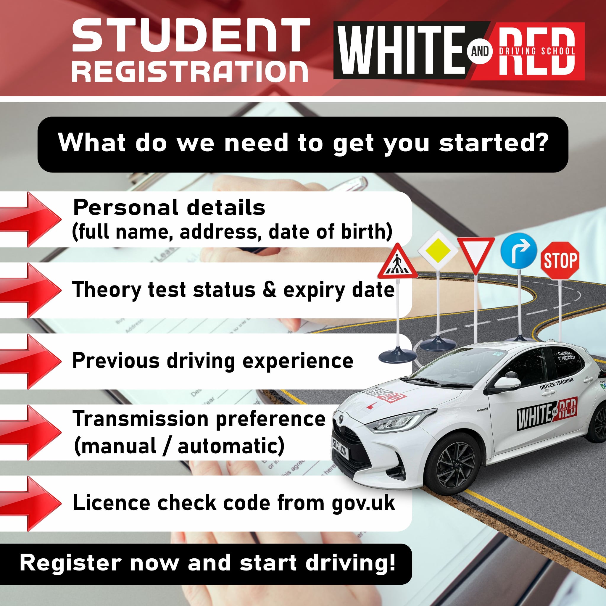 Student registration – what we need to get you started